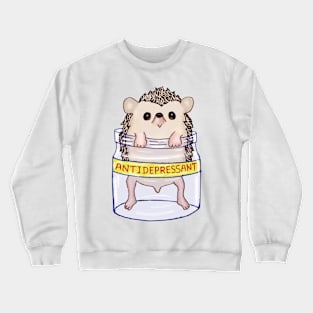 adorable antidepressant hedgehog Crewneck Sweatshirt